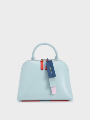 Charles & Keith Cockade Bowling Bag Blau | ISLT72341