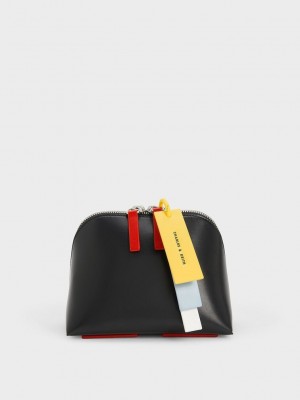 Charles & Keith Cockade Crossbody Bag Schwarz | SUVZ84260