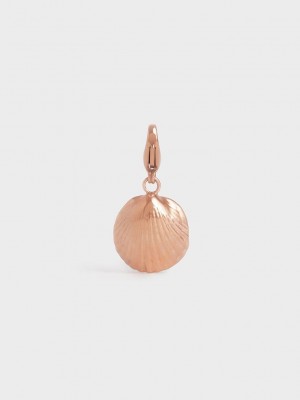 Charles & Keith Cockle Seashell Charm Rosa Gold | QPFW53871