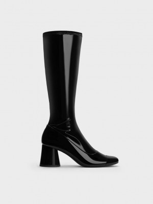 Charles & Keith Coco Knee-High Boots Schwarz | UBAL61840