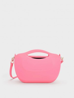 Charles & Keith Cocoon Curved Handle Bag Rosa | QVIK32657