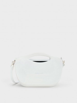 Charles & Keith Cocoon Curved Handle Bag Weiß | QBGP09314