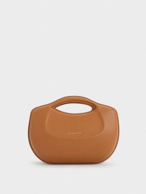Charles & Keith Cocoon Curved Handle Bag Schokolade | OLVI03987