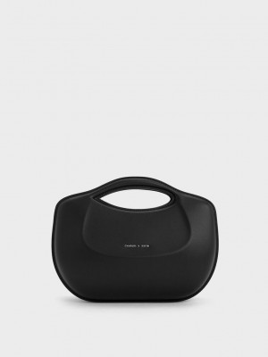 Charles & Keith Cocoon Curved Handle Bag Schwarz | KDVY26375