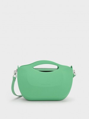 Charles & Keith Cocoon Curved Handle Bag Grün | EUYI57824