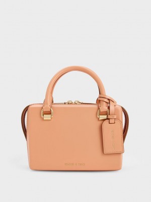 Charles & Keith Cordele Bowling Bag Orange | RNOT15472