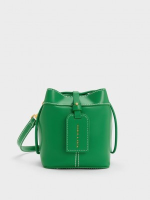 Charles & Keith Cordele Bucket Bag Grün | FCXM36901