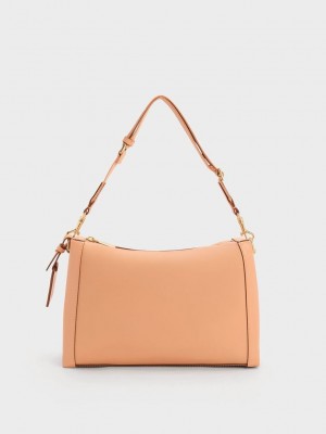 Charles & Keith Cordele Slouchy Shoulder Bag Orange | HAYC28310