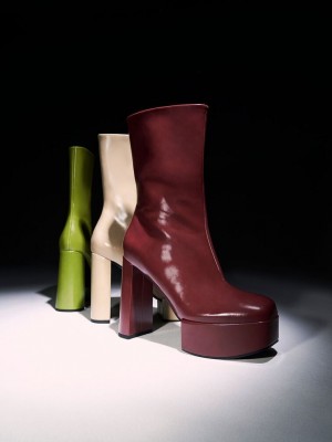Charles & Keith Corinth Blade Heel Boots Bordeaux | SOZL61437