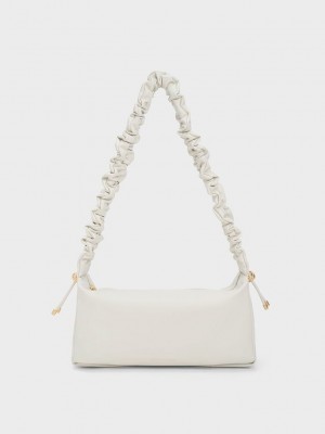 Charles & Keith Cosette Ruched Handle Bag Weiß | NVDQ10274