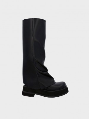 Charles & Keith Cove Plattform Knee-High Boots Schwarz | VYTO57814