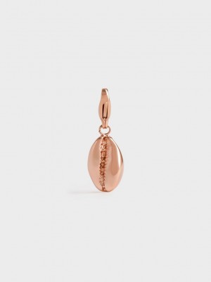 Charles & Keith Cowrie Seashell Charm Rosa Gold | KDAM84520
