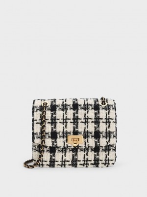 Charles & Keith Cressida Tweed Chain Riemen Bag Mehrfarbig | CKUG42570