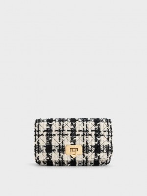 Charles & Keith Cressida Tweed Push-Lock Clutch Mehrfarbig | DARY79158