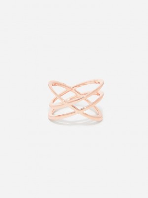 Charles & Keith Criss Cross Ring Rosa Gold | AFOE32098