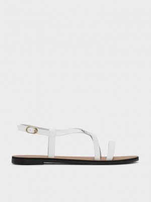 Charles & Keith Criss Cross Sandals Weiß | LXVN43760