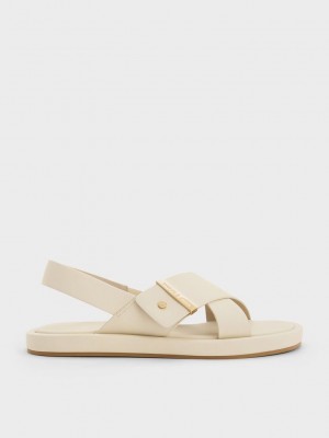Charles & Keith Crossover Back Riemen Sandals Rosa | TXVU97126