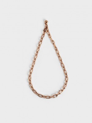 Charles & Keith Crystal-Embellished Chain-Link Necklace Rosa Gold | SPDE19260
