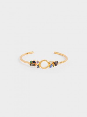 Charles & Keith Crystal-Embellished Cuff Bracelet Gold | RGTL02891