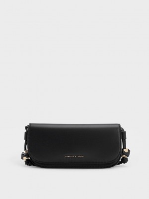 Charles & Keith Cube Knotted Elongated Crossbody Bag Schwarz | XRJL61359
