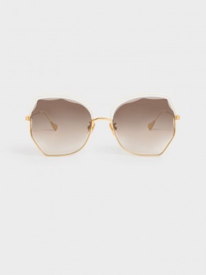 Charles & Keith Cut-Out Wire-Frame Butterfly Sunglasses Weiß | RHXN65139