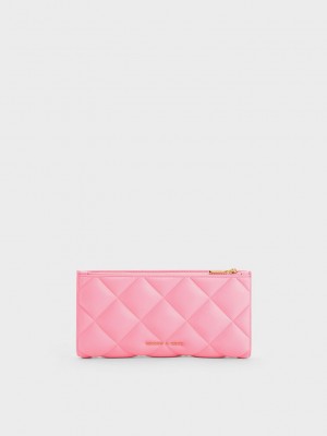 Charles & Keith Danika Gesteppt Long Wallet Rosa | FMEA02469