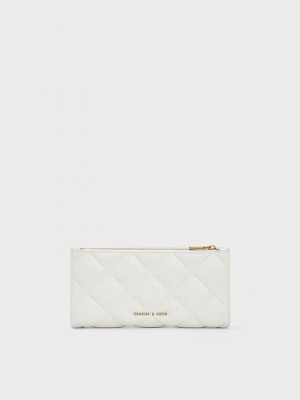 Charles & Keith Danika Gesteppt Long Wallet Weiß | UWXH38941