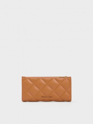 Charles & Keith Danika Gesteppt Long Wallet Schokolade | ZIEU83497