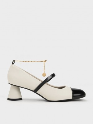 Charles & Keith Delicate Chain-Link Mary Jane Pumps Rosa | RWAZ73601
