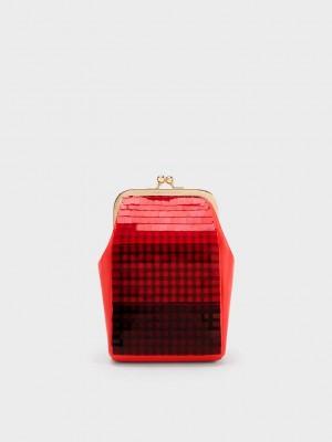 Charles & Keith Disc-Embellished Chain Handle Pouch Rot | IMVE64189
