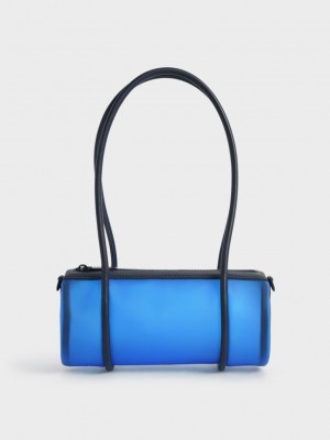 Charles & Keith Double Handle Hobo Bag Blau | RAGO59047