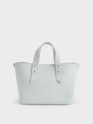 Charles & Keith Double Handle Hobo Bag Hellgrau | JLCU59271