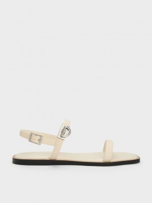 Charles & Keith Double Metallic Schnallen Sandals Rosa | UWSF47982