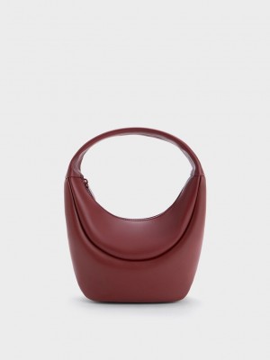 Charles & Keith Elongated Curved Hobo Bag Rot | HKJX02981