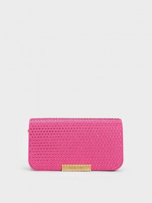 Charles & Keith Embellished Chain Riemen Bag Fuchsie | YXJM26981