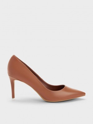 Charles & Keith Emmy Pointed-Kappe Pumps Braun | YUZA85403