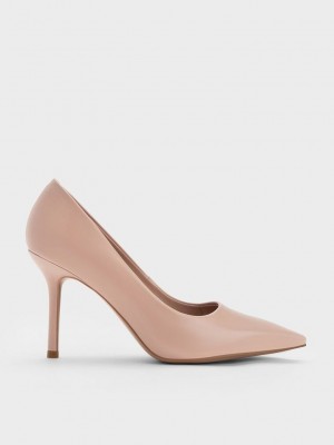 Charles & Keith Emmy Stiletto Heel Pumps Beige | DHUY85713