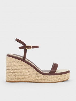 Charles & Keith Espadrilles Wedges Braun | JBZX63985