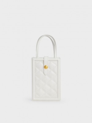 Charles & Keith Este Belted Phone Pouch Weiß | RGXA29473