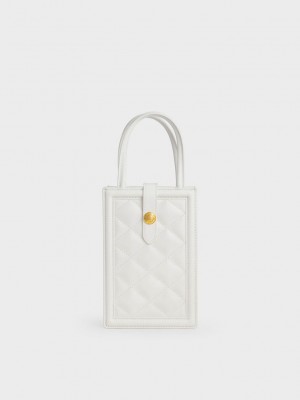 Charles & Keith Este Belted Phone Pouch Weiß | KFCT25739