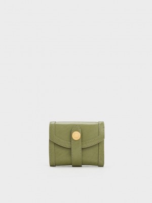 Charles & Keith Este Belted Small Wallet Olivgrün | EQHG57486