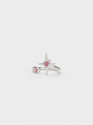 Charles & Keith Estelle Star Crystal Ring Silber | NVPY67194