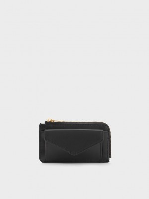 Charles & Keith Eudora Envelope Card Holder Schwarz | ZTHL57980