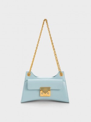 Charles & Keith Eudora Sculptural Bag Blau | QPAS48531