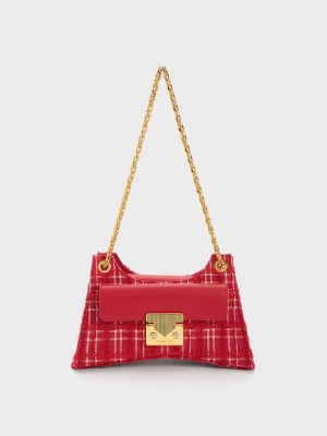 Charles & Keith Eudora Tweed Sculptural Bag Rot | KSRC17352