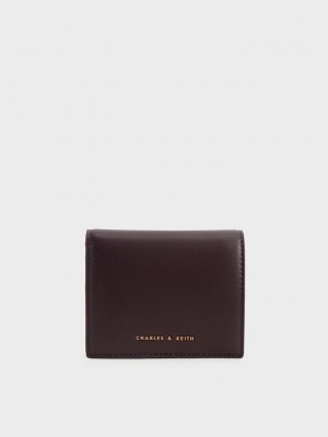 Charles & Keith Evelynn Snap Button Mini Wallet Dunkel | MPZG12394