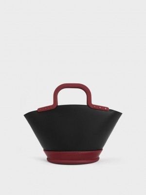 Charles & Keith Fan Double Handle Tote Bag Rot | FGVK38259