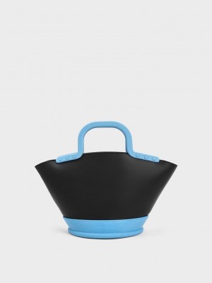 Charles & Keith Fan Double Handle Tote Bag Blau | BAXY73124