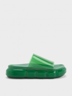 Charles & Keith Fia See-Through Badelatschen Sandals Grün | ACXW92578