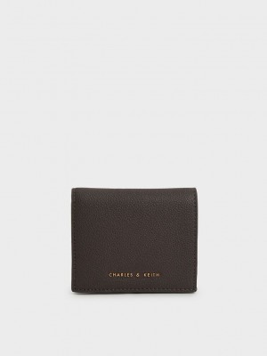Charles & Keith Front Flap Small Wallet Dunkel | CWNI59634